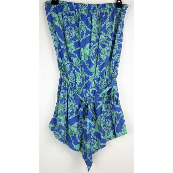 Lilly Pulitzer Sleeveless Loopy Elephant Short Romper, Medium - Picture 1 of 12
